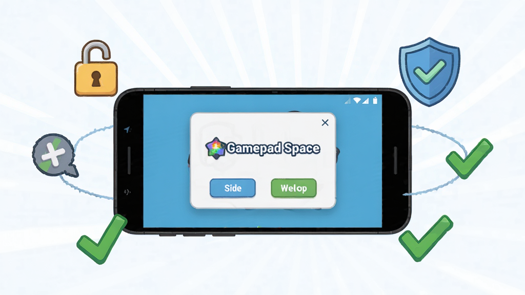 һ��չʾGamepad Space��Root�⼤�����Ե�����ͼ���廭������������һ����׿�ֻ����ֻ���Ļ��ʾ�š�Gamepad Space�������������棬�ֻ���Χ�����Ž���ͼ�ꡢ����ͼ�����ɫ�ĶԹ���ǣ�����������������־��У���������Ѻã�ϸ�ڰ����ֻ��߿���������ť�����ʸ��壬�ɾ��޶���Ԫ��