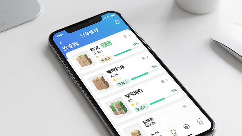 һ��չʾ���׹�App��������������׷�ٽ����ͼƬ���ֻ���Ļ��ʾ�����б���ÿ����������Ʒ����ͼ��״̬��ǩ�������������������Ǽ������棬����ִ��������������޶���Ԫ��