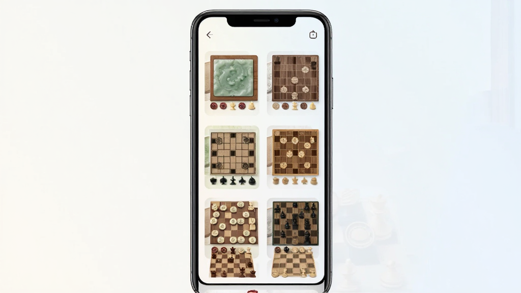 一张展示象棋棋盘皮肤选择界面的图片,画面中手机屏幕显示多种棋盘样式缩略图,有木质、玉石、简约等风格,背景是浅色渐变,风格清新简洁,画质干净无多余元素