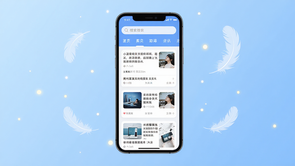 С��App������ȫ��չʾ���ֻ���Ļ���з��ã���Ļ����ʾ��ˬ����Ѷ��Ϣ����Ƭ���������ű��������ͼ���������������ͷ����ǩ������Ϊ����ɫ���䣬��Χ��������ӯ����ë�͹��Ԫ�أ����������ִ�����ƽ����ƣ����ʸɾ��޶���Ԫ��
