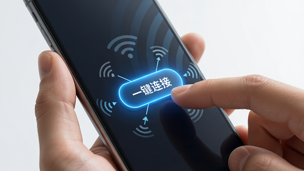 һ��չʾ��Ӱwifi��һ�����ӹ��ܵ���ͼ��������һֻ�������ֻ�����ָ�������Ļ�ϵ�