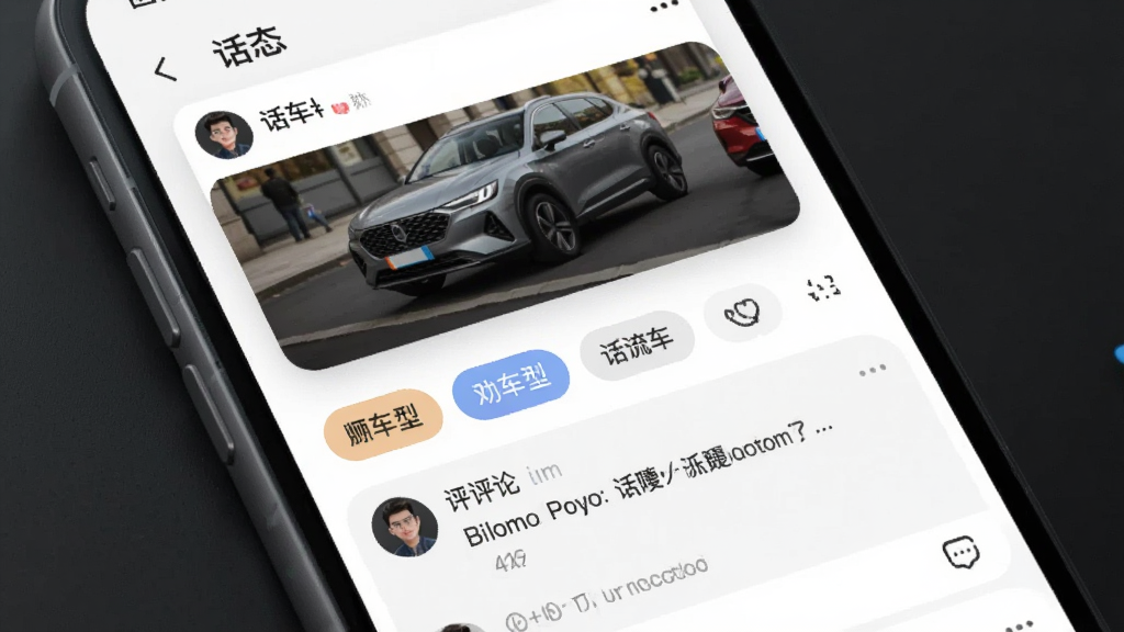 ����˵�����������棬������һ���ֻ���Ļչʾ����������������Ϣ��ҳ�棬���ֶ����ǳ��Ѷ�̬��Ƭ���м��г��ͱ�ǩ�����ۻ��������Ű���������������ִ���Լ��ϸ��Բ�󣬻��ʸɾ��޶���Ԫ�أ�ͼƬ�����ֱ�ע������˵����