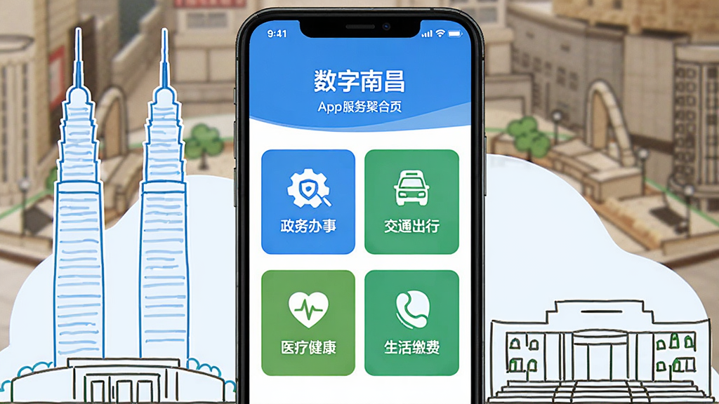 AI��ͼ������������һ�������ֻ�����Ļ��ʾ�������ϲ���App�ķ���ۺ�ҳ�棬ҳ��������������������¡���ͨ���С�ҽ�ƽ���������ɷ��Ĵ����ͼ�꣬�ֻ���Χ�������ϲ��ر꽨��˫�����Ͱ�һ�㳡�ļ�����������岼�־��жԳƣ�������±�ƽ��ɫ����������Ϊ��������ɾ�������Ԫ�أ�������������