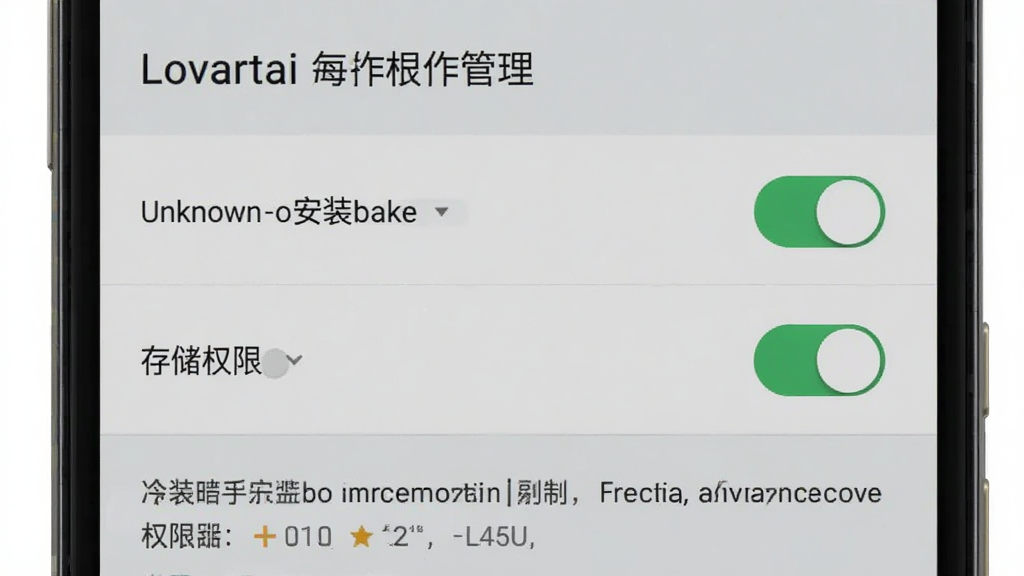 Lovartai����������������ڰ�׿�ֻ��ϵİ�װȨ�����ý���ʾ��ͼ�������������ֻ���Ļ��ʾ����ҳ�棬����Ϊ������Ӧ��Ȩ�޹������⣬�м���δ֪��Դ��װ���غʹ洢Ȩ�޿��أ��ײ�����ʾ���֣����дʵ��ƽ��ϸ���Ͽ��س���ɫ����״̬�������������ɾ��޶���Ԫ�ء�