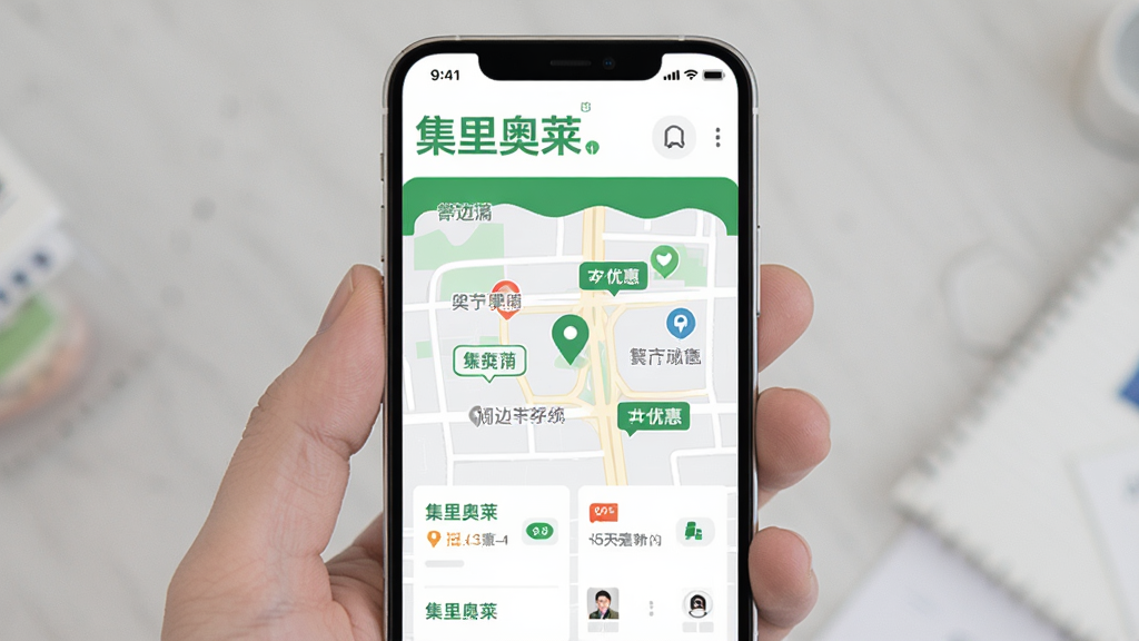 ������������������ҳ�棬�ֻ���Ļ����ʾ��������������ֺ͵�ͼ��λͼ�꣬��ͼ�����ܱ��̼ұ�Ǻ��Żݱ�ǩ����������������࣬��ɫ�Ͱ�ɫΪ�������ʸɾ����޶���Ԫ��