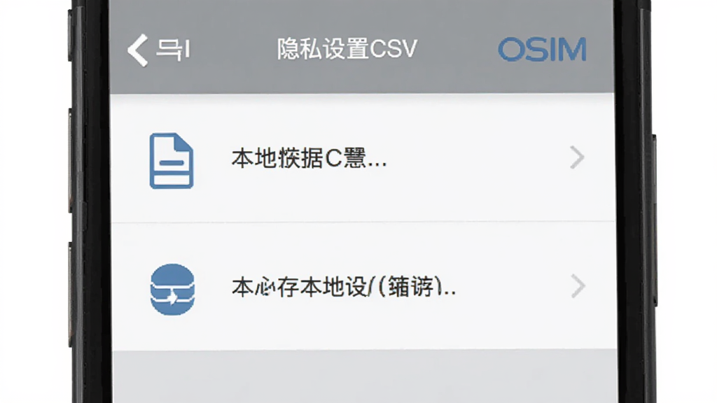 OSIM���ݵ�������˽���ý���չʾ���ֻ���Ļ��ʾ����CSV�ļ��ͱ��ش洢ѡ������Ի�ɫ����ɫΪ���������б����֣�ͼ�����������ɾ����䣬���������޶���Ԫ��