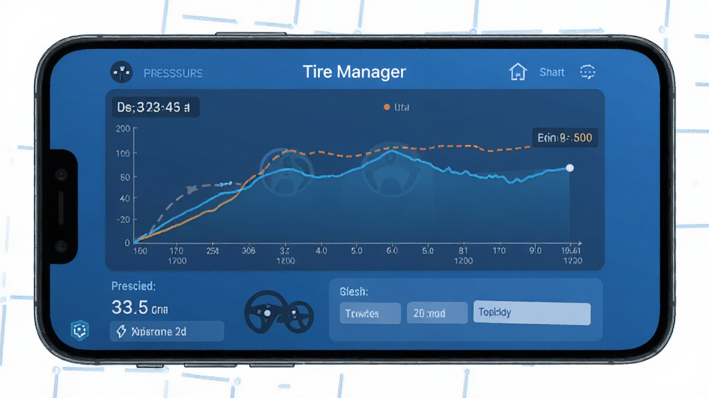 Tire Manager̥ѹ��¼���棬�ֻ���Ļ��ʾ̥ѹ�仯����ͼ������¼���������ɫ��Ϊ����ͼ���������������࣬����ִ���ƽ�����ʸɾ��޶���Ԫ��