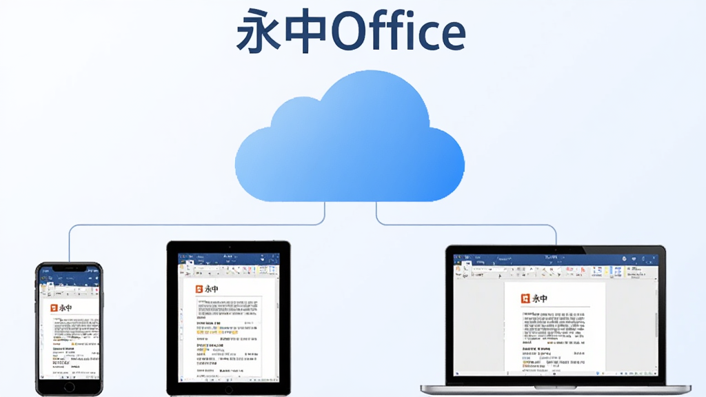 ����Office��ͬ������ʾ��ͼ������������һ���ƣ����·��������ֻ���ƽ��ͱʼǱ����������豸��ÿ���豸��Ļ�϶���ʾ������Office���ĵ����棬���Ϸ��С�����Office�������������ǵ���ɫ���䣬���Ƽ���Լ�����ʸɾ��޶���Ԫ��