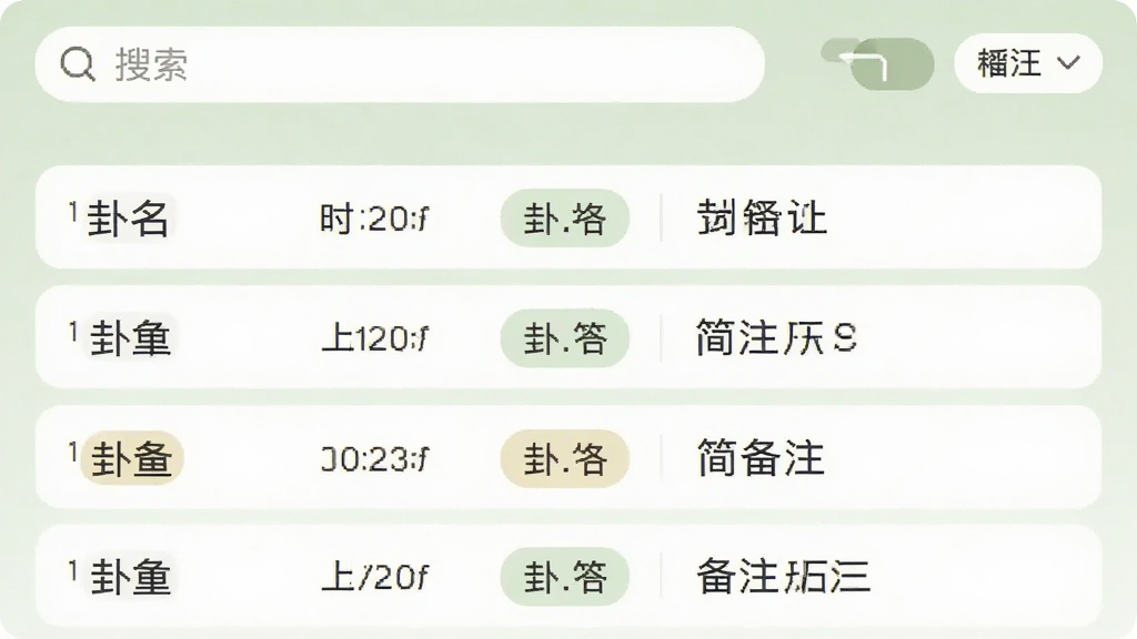 �ֻ�Ӧ���������������棬������ʾ����ǩ����������б���ÿ����¼����������ʱ�䡢��ǩ�ͼ�̱�ע���������������ɸѡ��ť����������͵�ǳ��ɫ���������ˬ���࣬�Ű��η��������ʸɾ��޶���װ��Ԫ��