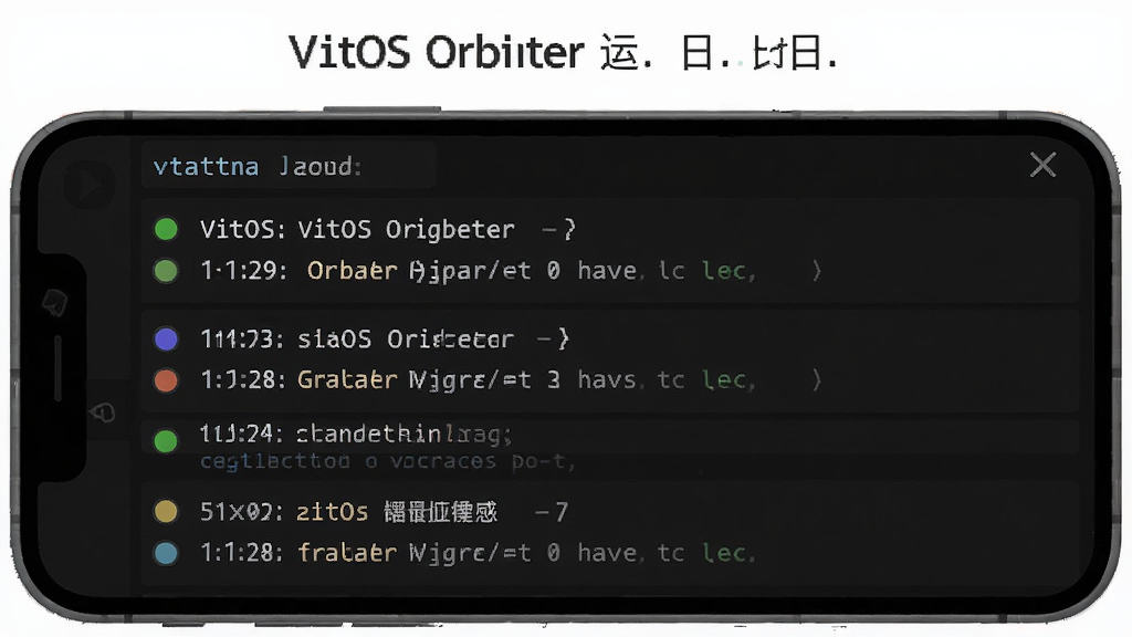 һ��VitOS Orbiter������־�鿴�����ʾ��ͼ���ֻ���Ļ����ʾ�Ű�ʱ�����е���־��Ŀ��ÿ����־ǰ���в�ͬ��ɫ��״̬Բ�㣬�������������ɱ棬��������ɫ���⣬�����������Ա���õĿ���̨���浫�������񣬻��ʸɾ����޶���Ԫ��