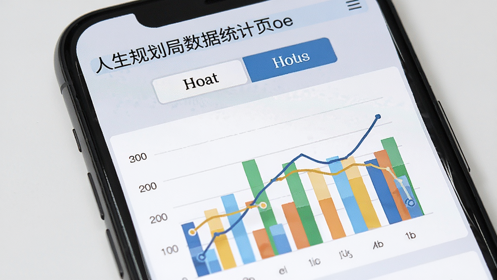 �����滮������ͳ��ҳ�棬�ֻ���Ļչʾ��ɫ��״ͼ������ͼ��ͼ���Ϸ����ܱ����±��л���ǩ��������ǳ��ɫ����ɫ���䣬��������࣬�����������޶���Ԫ��