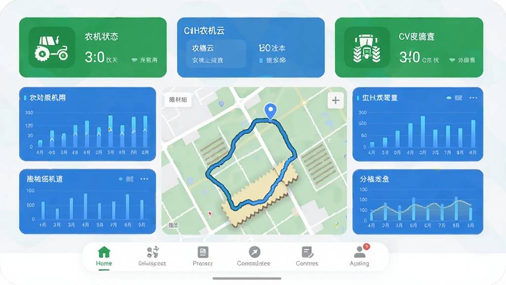 CNHũ���� Ӧ��������ȫòչʾ ������һ���ִ�����ũҵ��е����App���� ���ְ�������ũ��״̬��Ƭ �м��ͼ�켣��λ �ײ����ܵ����� �Ű��������� ����Ǳ�ƽ���Ƽ��� ϸ����Ҫ����ɫ��ũ��ͼ�����ɫ������ͼ�� ���ʸ��� �ɾ� �޶���Ԫ��