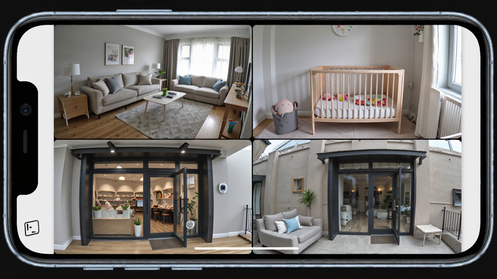 һ��չʾCamera Monitor��������ȫò����ϸͼƬ��������һ�������ֻ���Ļ����Ļ����ʾ�Ŷ�·����ͷ��ʵʱ��ػ��棬�������п�����Ӥ�����������ſڵȲ�ͬ�����ļ���ӽǣ����ֲ����������У��Ű�����������ִ��Ƽ��У�ϸ�����ֻ��߿�Բ����Ļ�ڻ���ɫ����Ȼ�����ʸ���ɾ����޶���Ԫ�ء�