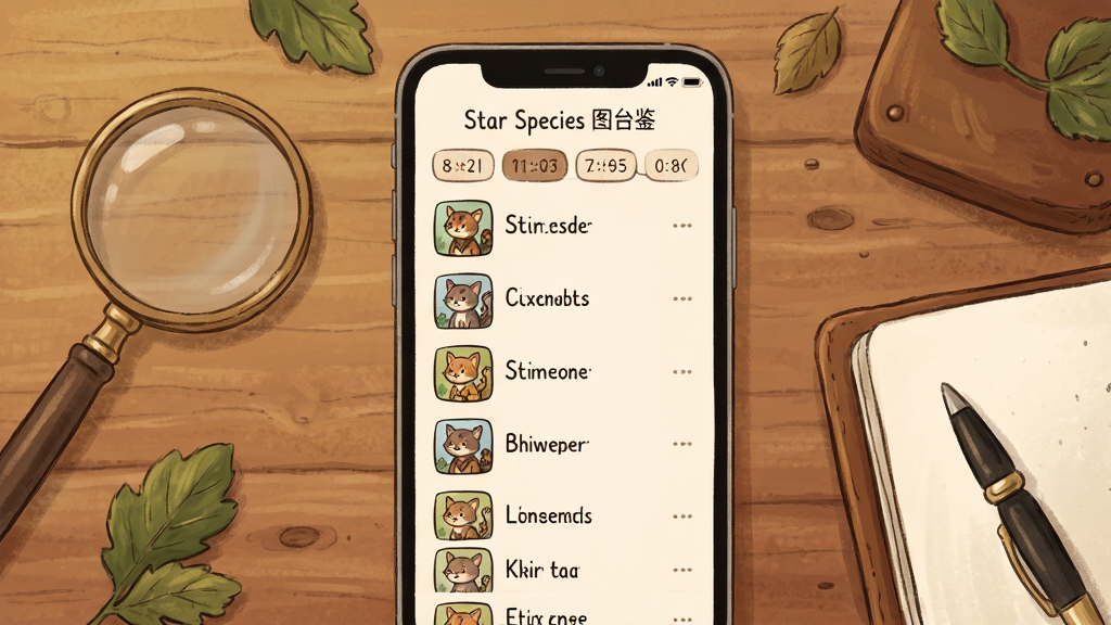 һ��չʾStar Species��������ͼ�������ͼƬ���������ֻ���Ļ��ʾͼ���б���ÿ����¼��������ͼ�����ƣ���ʱ�䵹�����У�������ɸѡ��ǩ��������ľ������ͷŴ󾵡��ʼǱ�����Ȼ�۲���ߣ�����ͻ�������־��У��Ű����룬�����ů�ֻ�У�ϸ�ڷḻ�����ʸɾ����޶���Ԫ��