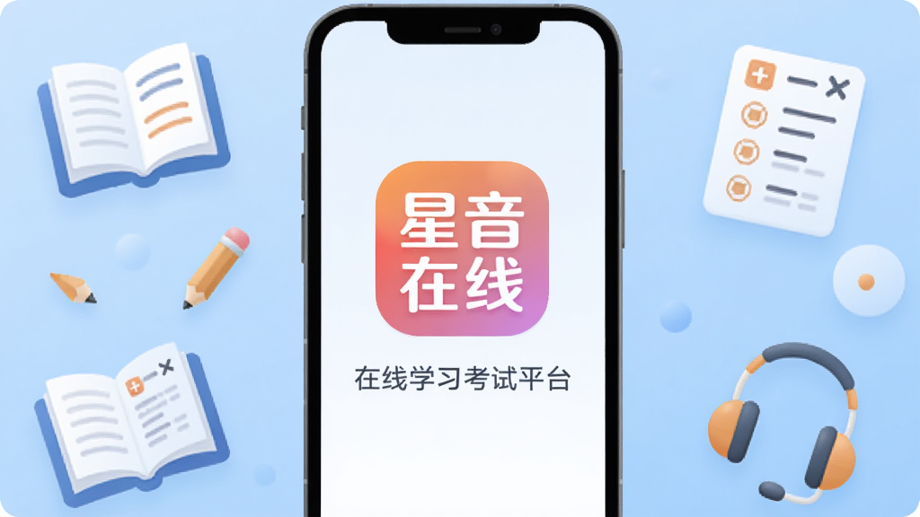 ��������App������չʾ���ֻ���Ļ������ʾ��������Logo������ѧϰ����ƽ̨����������Ϊ����ɫ���䣬��Χ�������鱾��Ǧ�ʡ����⿨��������ѧϰԪ��ͼ�꣬���ּ������������ִ���ƽ��ϸ��Բ�󣬻��ʸɾ��޶���Ԫ��