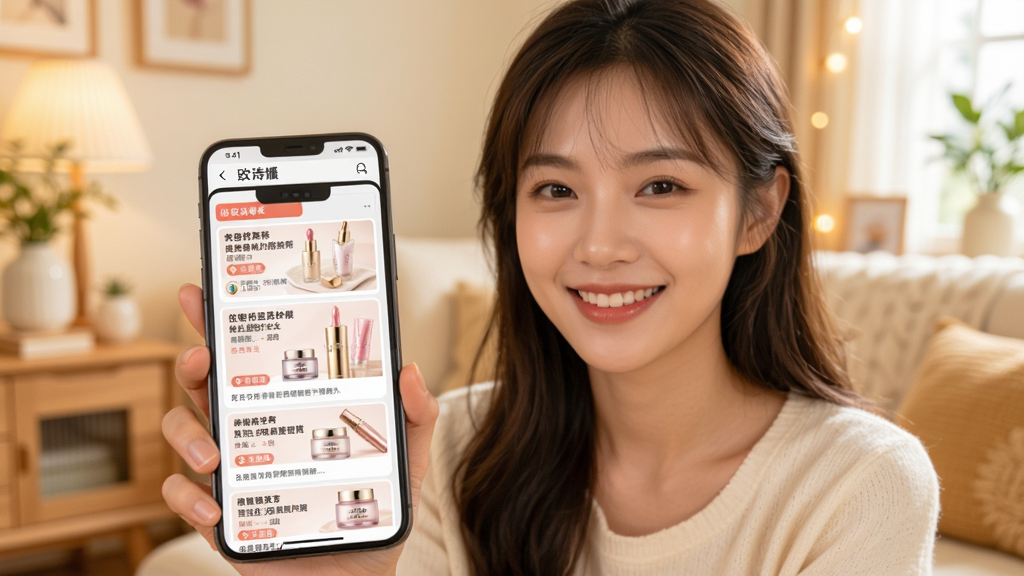 ŷʫ��ͷ��App����Ѷ�Ƽ�ҳ�棬һλ����Ů�������ֻ�΢Ц���ֻ���Ļ����ʾ��ƪ�������¿�Ƭ��ÿ�ſ�Ƭ�б������ͼ����������ܰ�ļҾӻ��������������ů����������