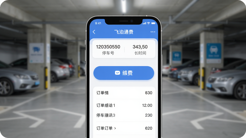 һ��չʾ�ɲ�ͨApp���Ľ����ͼƬ���������ֻ���Ļ����ʾ�ɲ�ͨͣ���ɷ�ҳ�棬���ּ��������������ʾ���ƺź�ͣ��ʱ�����м��ǽɷѰ�ť�Ͷ������飬������ͣ���������黯������ִ���ƽ����ϸ��Բ�󣬻��ʸɾ����޶���Ԫ��