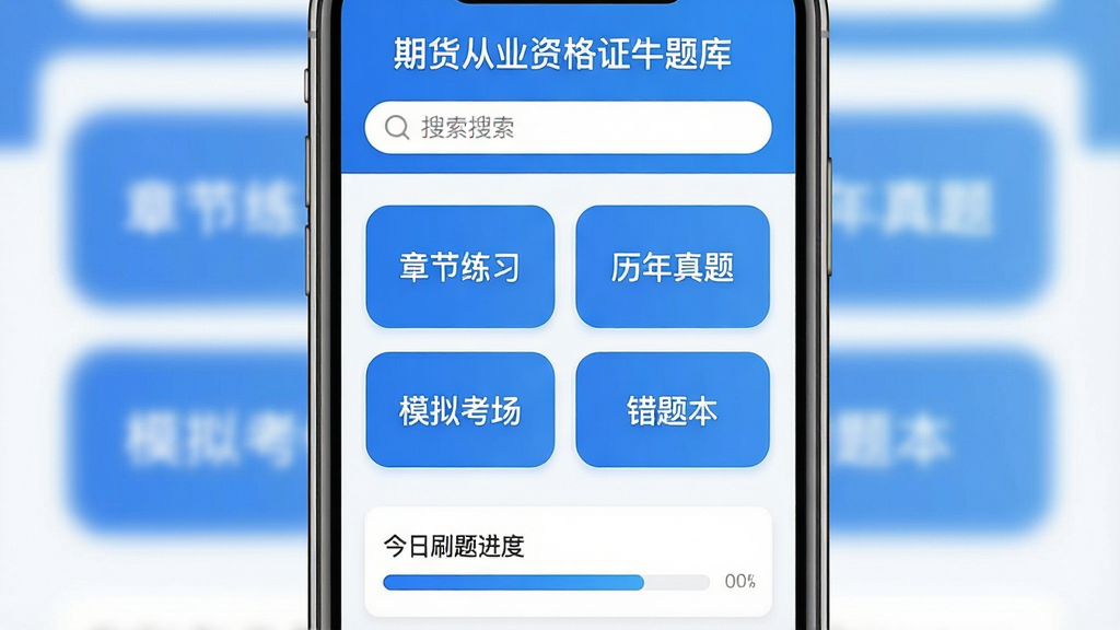 һ���ֻ���Ļչʾ���ڻ���ҵ�ʸ�֤ţ��⡱APP���������ϸͼƬ�������Ǿ��з��õ��ֻ�������Ϊ����ȫ��չʾ���Ű��Ϸ���APP���ơ��ڻ���ҵ�ʸ�֤ţ��⡱���������м��ǡ��½���ϰ�����������⡱��ģ�⿼���������Ȿ���ĸ���ť���·��ǽ���ˢ������������Ϊ�ִ���ƽ��ѧϰ���߷磬ϸ���ϰ�ťԲ����ɫ������Ϊ���������������������ʸɾ��޶���Ԫ�أ����壬1080P