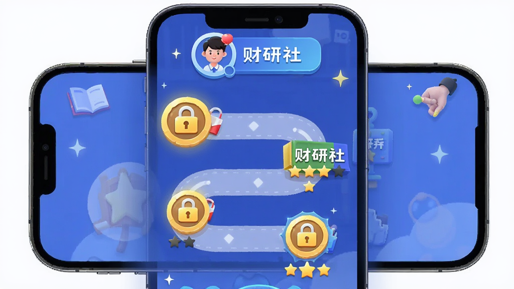 ������ ѧϰ·�����棬����Ϊ�ֻ���Ļ������������һ�����ѵ�·��ͼ���ڵ��ϱ�ע�Ų�ͬ�γ����ƣ��������û������ǩ���Ű������Ϸ�����ظУ������ý����磬ϸ�ڴ��н���ͼ����������֣����ʸɾ��޶���Ԫ��