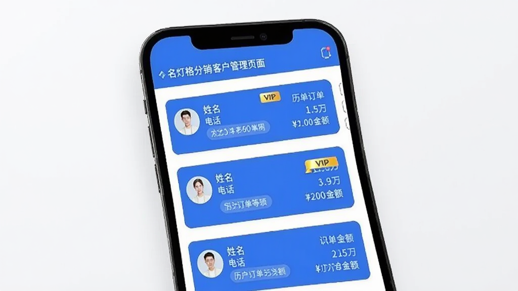 ���Ƹ���� �ͻ�����ҳ�棬�ֻ���Ļչʾ�ͻ��б���ÿ���ͻ���Ƭ�����������绰���ȼ���ǩ����ʷ���������ֿͻ�����VIP��ʶ����������ɫ�Ͱ�ɫΪ��������������������࣬����ִ���ƽ�����ʸɾ����޶���Ԫ��