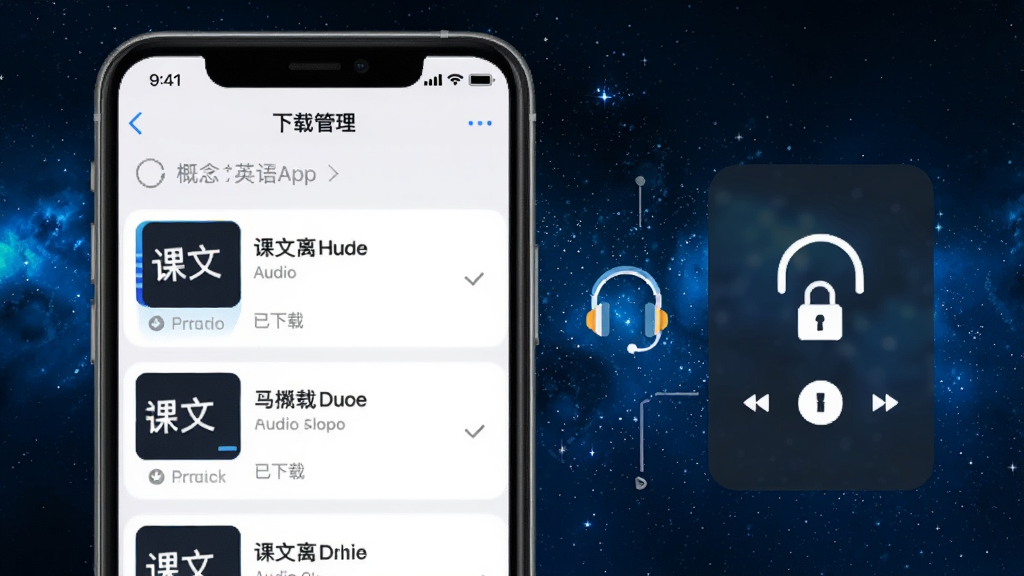 չʾ�¸���Ӣ��App���������غͺ�̨���Ź��ܣ��ֻ���Ļ��ʾ���ع������棬�ж��������Ƶ�ļ���ʾ�������ء�״̬���Ա��и�����ͼ����������ŵ�ʾ��ͼ������������ɫ�ǿգ����Ƽ��У�ϸ�����������ʸɾ��޶���Ԫ��