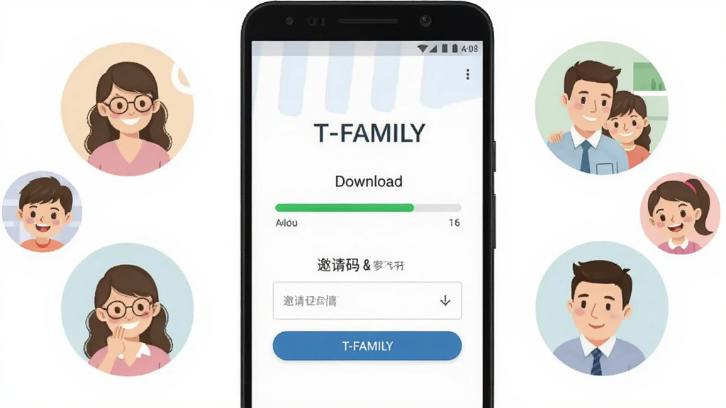 T-FAMILY Ӧ������ҳ��չʾ��׿�ֻ���װ����ͼ�ͥȺ�鴴�����̣��������ֻ���Ļ��ʾ���ؽ��������������������Χ�м���ͷ��ͼ�꣬��������Ѻã����ʸɾ��޶���Ԫ��