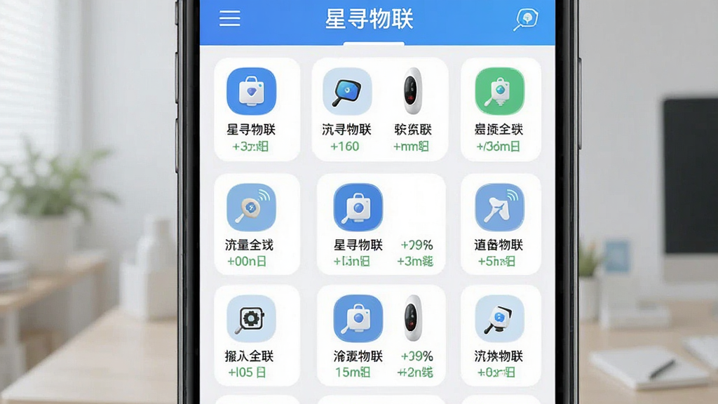 һ��չʾ����Ѱ������App���豸���������ͼƬ������Ϊ�ֻ���Ļ������������״�豸ͼ�����У�ÿ��ͼ���·����豸���ƺ�״̬���Ű澮Ȼ���򣬷����ˬ���죬ϸ��ͼ����ͳһ�����ʸɾ����޶���Ԫ�أ�������С���Ѱ����������