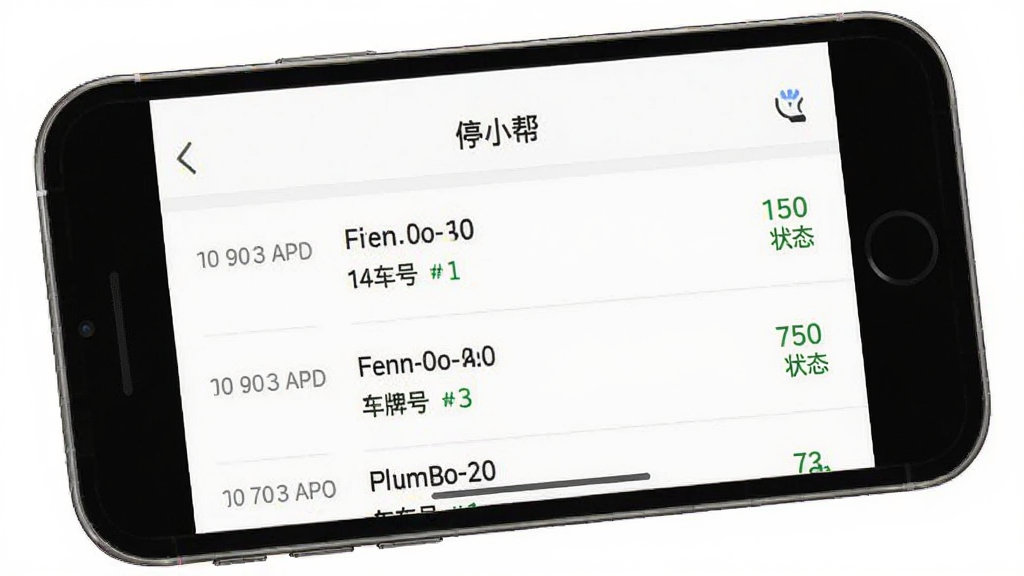 一张手机界面截图,展示“停小帮”APP的通知记录页面,列表清晰显示每次挪车通知的时间、车牌号和状态,界面设计简洁,以白色和浅灰色为主,风格扁平化,画质干净,无多余元素