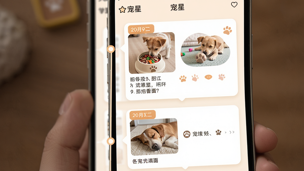 һ���ֻ������ͼ��չʾ�����ǡ�App�ĳɳ�ʱ����ҳ�棬�����һ����ֱ��ʱ���ߣ��Ҳ����������Ŵ����ڱ�ǩ�Ŀ�Ƭ����Ƭ���г���Է�����ˣ��˯���Ŀɰ���Ƭ�ͼ�����ּ�¼�������Ű�������ůɫ���������ܰ���������ʸɾ����޶���Ԫ��