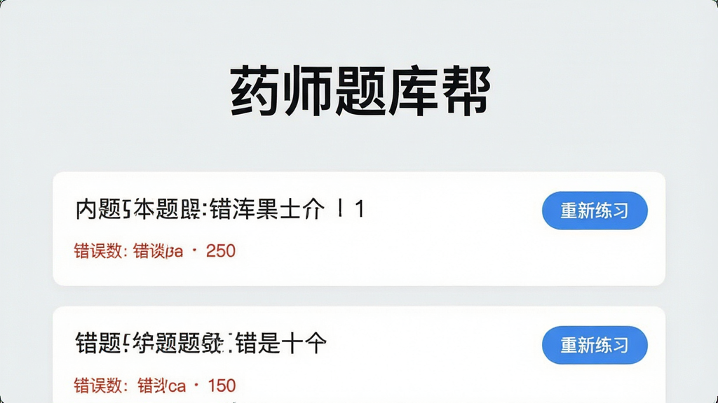 һ��ҩʦ����App���Ȿ����չʾͼ������������ʾ��ҩʦ������֣��·�Ϊ�����б���Ƭ��ÿ�ſ�Ƭ��ע��Ŀ�ʹ�����������Ͻ��С�������ϰ����ť������Ϊǳ��ɫ��������ִ������������ɾ��޶���Ԫ��