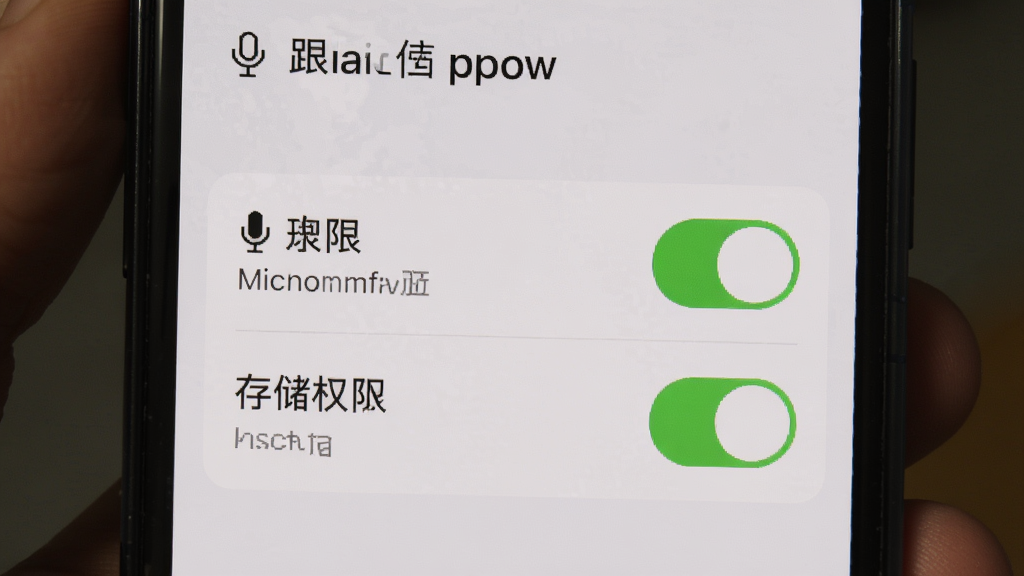 һ�Ÿ��Ҷ�Ӣ��App���ֻ��ϵ�Ȩ�����ý��棬�������ֻ���Ļ��ʾ����ҳ�棬�����м�����˷�Ȩ�޿��غʹ洢Ȩ�޿��أ��Ա�������˵�����Ű����������ϵͳԭ����ϸ���п���״̬����ɫ��ʶ�����ʸɾ����޶���Ԫ��