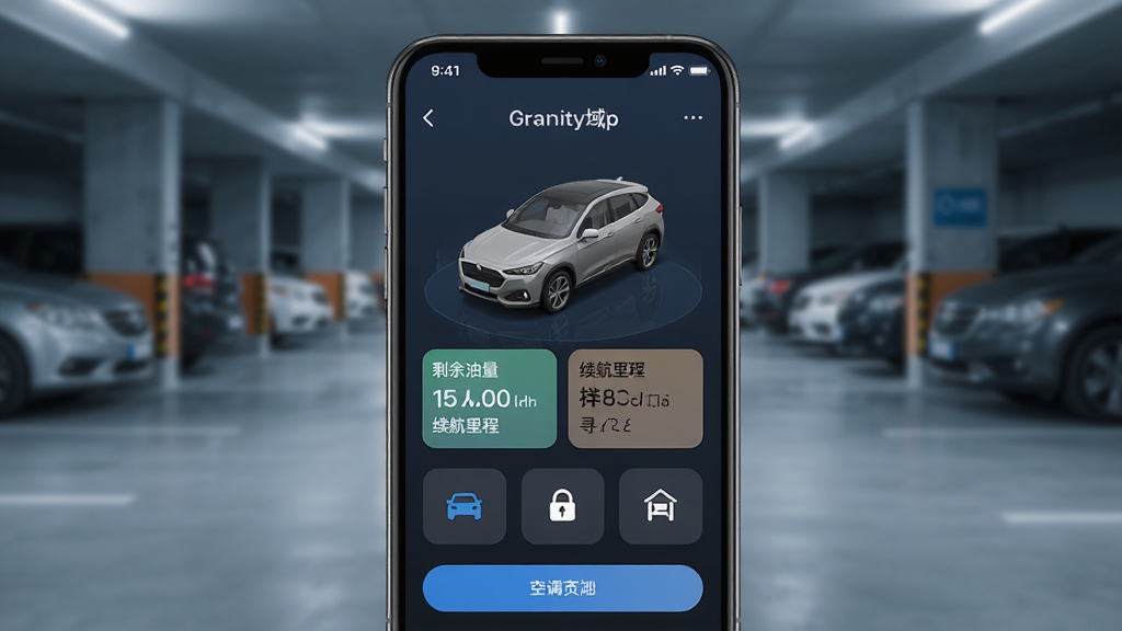 һ��չʾ������AppԶ�̿س����ܵ��ֻ�����ͼƬ���������ֻ���Ļ��ʾ����3Dģ�ͺ�ʣ��������������̡�̥ѹ�����ݿ�Ƭ���·��пյ����ơ���������Ѱ����ť��������ģ����ͣ�������������Ƽ���ʮ�㣬�������������ֱ�ǩ��ȷ���޶���Ԫ��