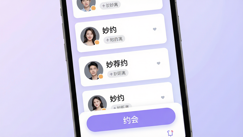һ���ֻ���Ļչʾ��ԼӦ�������棬���������Ǽ��Ŀ�Ƭʽ�û��Ƽ�����ÿ�ſ�Ƭ������ͷ��;����ǩ���ײ�����Ŀ�ġ�Լ�ᡱ��ť����������͵ĵ���ɫ���䣬�������ִ���ˬ�����ʸɾ��޶���Ԫ�أ�����������ע����Լ��
