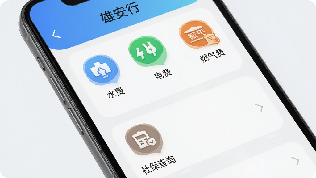 һ��չʾ���۰��С�App����ɷѹ��ܵ�ͼƬ���������ֻ���Ļ�ϵķ����б�������ˮ�ѡ���ѡ�ȼ���ѡ��籣��ѯ��ͼ�꣬ͼ����Ƽ��ͳһ�������ǵ���ɫ�������Ű����룬�����ˬ�����ʸɾ����޶������ֺ�Ԫ��