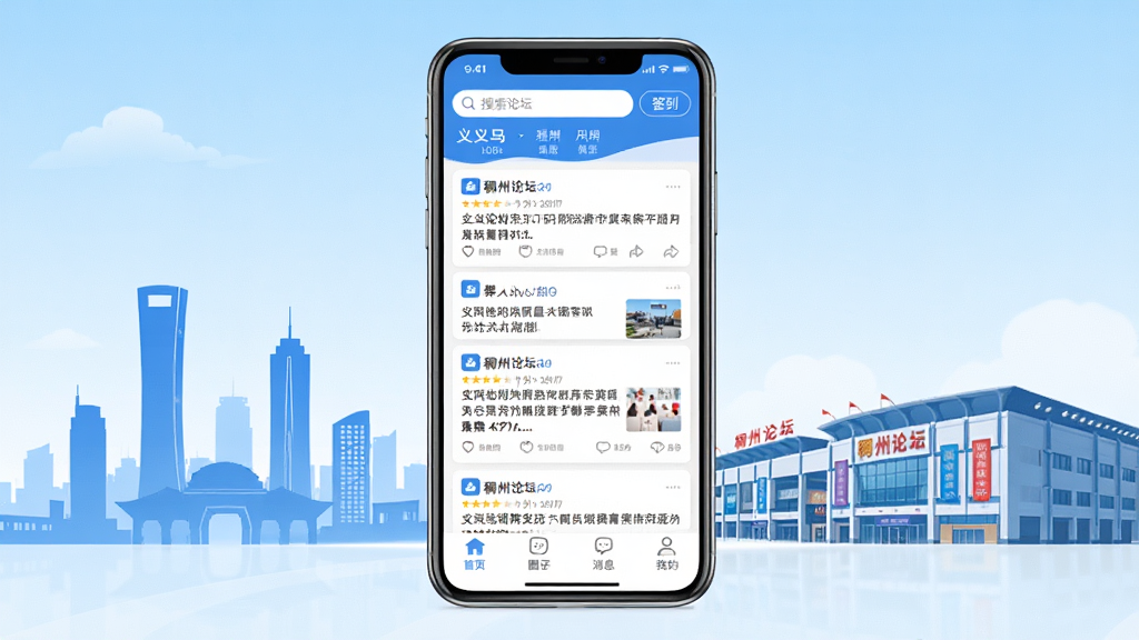 ������̳App������ȫòչʾ�������������ֻ���Ļ����Ļ����ʾ������̳����ҳ��Ϣ�����������������ǩ����ť���м��Ǹ��ֱ������ӿ�Ƭ���ײ�����ҳ��Ȧ�ӡ���Ϣ���ҵ��ĸ�����ͼ�꣬���������ڳ��м�Ӱ����ó�ǽ�������������������������ɫ��Ϊ�������ʸɾ��������޶���Ԫ��