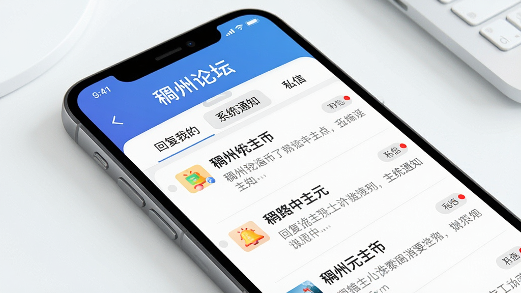������̳App��Ϣ֪ͨ����չʾ���ֻ���Ļ����ʾ������̳����Ϣ���ģ��С��ظ��ҵġ���ϵͳ֪ͨ����˽�š��ȷ����ǩ���б����м���δ����Ϣ��㣬�����Ǽ����ֻ����泡���������ˬ�ִ������ʸɾ��������޶���Ԫ��
