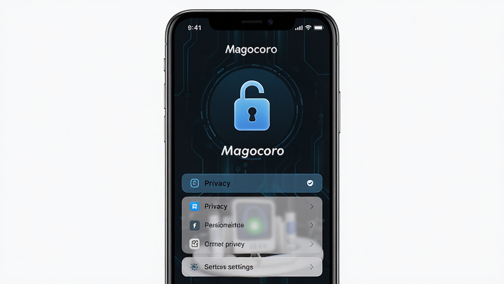 һ��չʾMagocoro��˽�������ܵ�ͼƬ������Ϊ�ֻ���Ļ����ʾ��ȫ��ͼ�����˽����ѡ����־��У��Ű����������Ƽ���ʮ�㣬ϸ�ڼ�࣬���ʸɾ��޶���Ԫ�أ�ͼƬ�д���