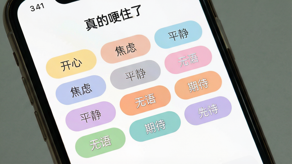 һ���ֻ���Ļ��д��չʾ�������ס�ˡ�APP�ı�ǩѡ����棬��������ʮ������ͬ��ɫ��Բ�Ǿ��α�ǩ�������У���ǩ�Ϸֱ�д�š����ġ������ǡ���ƽ������������ڴ��������֣������Ǵ���ɫ����ǩ��ɫ��ͣ������Ű���һ���ǩǽ����������죬�����������޶���װ��