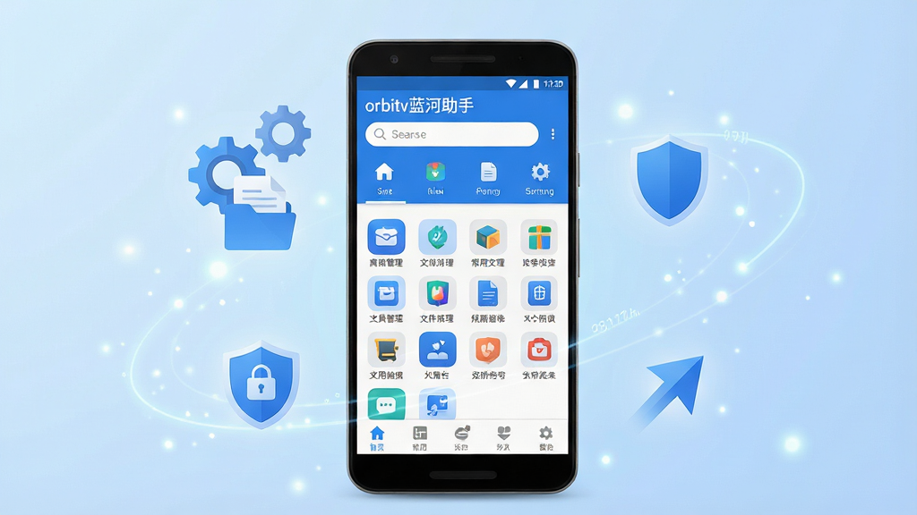 һ�ſƼ���������ϵ�Ӧ���г��Ƽ�ͼ������������һ����׿�ֻ����ֻ���Ļ��������ʾ��orbitv�������֡����������棬������������ɫΪ����������ˬ��������������͹�����ڣ��м��ǳ��ù���ͼ�����񣬵ײ��ǵ��������ֻ���Χ�����ų��֡��ļ������ơ����ټ�ͷ�ȳ���ͼ�꣬�������߹������ļ������Ͱ�ȫ��������������͵�ǳ��ɫ���䣬����΢������Ч�����������ִ����ɾ�����ƽ�������ʸ��壬�޶���Ԫ�ء�