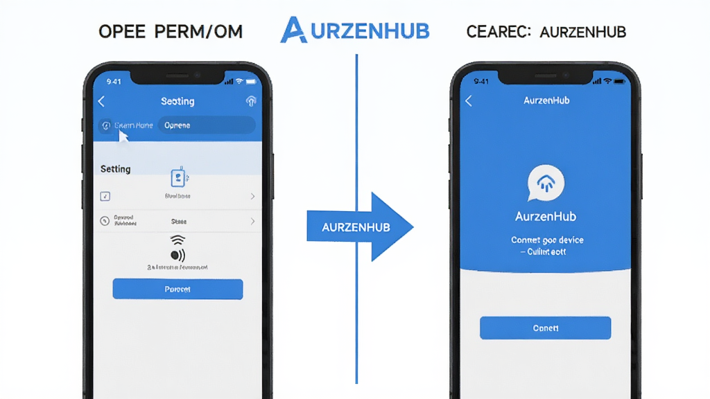 ��ϸ����һ��AurzenHub���ӽ̵̳Ĳ���ͼ�������Ϊ���������֣�������ֻ����ý��濪��Ȩ�޵�ʾ�⣬�Ҳ���AurzenHub�������豸��������ӵĽ��棬�м��ü�ͷ���ӣ���������죬����������ɫ��ͼ�����������ʸɾ������ֱ�ע