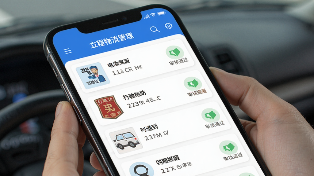 ��������˾����֤������ҳ�棬�ֻ���Ļ��ʾ���ϴ��ļ�ʻ֤����ʻ֤��֤���б����������ͨ����ʶ�͵������ѣ�������ɫ�������������ƽ����ƣ����廭�ʣ��޶���Ԫ��