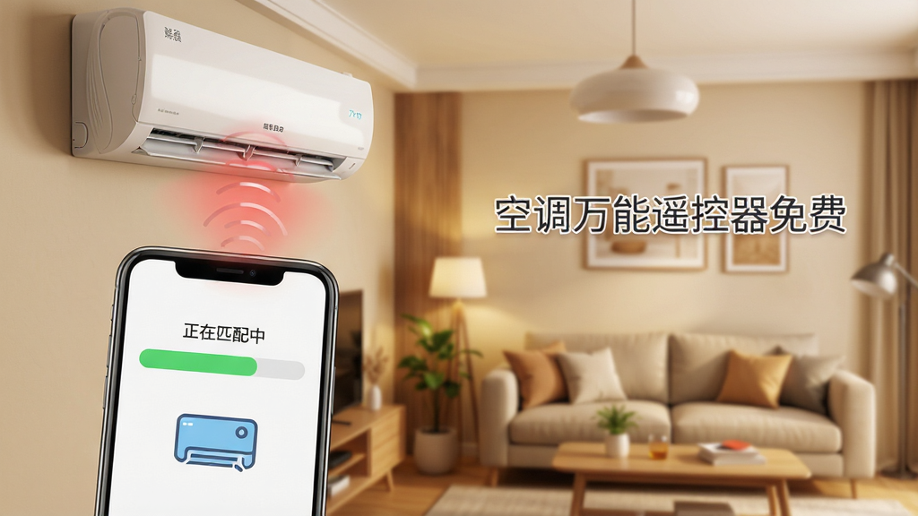 һ��չʾ�յ�����ң�������App����ƥ����̵�ʾ��ͼ������������һ���ֻ����űڹ�ʽ�յ���������źţ��ֻ���Ļ����ʾ������ƥ���С��Ľ������Ϳյ�ͼ�꣬��������ܰ�ļҾӿ���������ɫ����ů���������дʵ�Ƽ��У�����ϸ�壬������ʾ���յ�����ң������ѡ������幹ͼ�۽�ƥ�䶯�����޶���Ԫ��