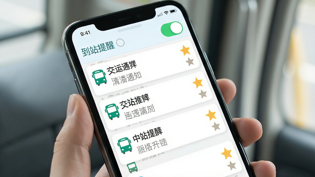 ����ͨ��·�ղ��뵽վ���ѽ��棬����չʾ�ֻ���Ļ���ղصĹ�����·�б���ÿ����·�����Ǳ�ͼ�꣬�����С���վ���ѡ����ذ�ť�����������£��������������ʸɾ��޶���Ԫ��