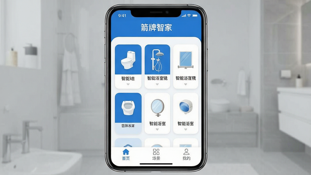 һ��չʾ�����Ǽ�App����ȫò���ֻ������ͼ������������һ���ִ������ֻ�����Ļ����ʾ�����Ǽ�App����ҳ��ҳ�涥���С������Ǽҡ����ֱ�ʶ���м�����������������Ͱ�����ܻ���������ԡ�Ҿ����豸��Ƭͼ�꣬�ײ��С���ҳ�������������ҵġ�������ǩ�����������������ɫ�����ּ������������ִ���ƽ����ϸ��Բ�󣬻��ʸɾ��޶���Ԫ��