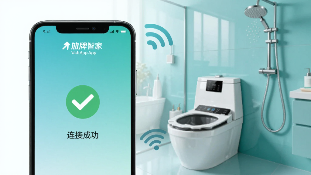 һ���ֻ���ʾ�����Ǽ�App���豸���ӳɹ����棬��Ļ������ɫ�ĶԹ�ͼ��͡����ӳɹ������֣����汳����ԡ�ҳ�������������Ͱ�����ܻ�����ʵ��ͼ���ֻ��Ա���WiFi�ź�ͼ�꣬��������������������ɫ�������ʸɾ��޶���Ԫ��
