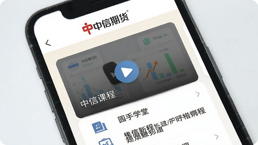 �ֻ���Ļչʾ�����ڻ�App������ѧ��ҳ�棬ǳɫ�������Ϸ��С������ڻ�����ʶ���м�����Ƶ�γ̿�Ƭ��ͼ�Ľ̳��б������м���ͼ�꣬�����ˬ�Ѻã����ʸɾ��޶���Ԫ��