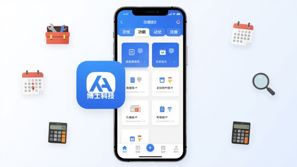 �ֻ�Ӧ�ý���չʾ������λ���ǲ��˿Ƽ�App��ͼ����������ͼ��������������ɫΪ����������ʾ���ܷ����ǩ���м��ǿ�Ƭʽ������ڣ��ײ��е������������Ǹɾ���ǳɫ���䣬��Χ�����ż��������Сͼ���繤���䡢���������������������ִ���ƽ�����������ɾ����޶���Ԫ��