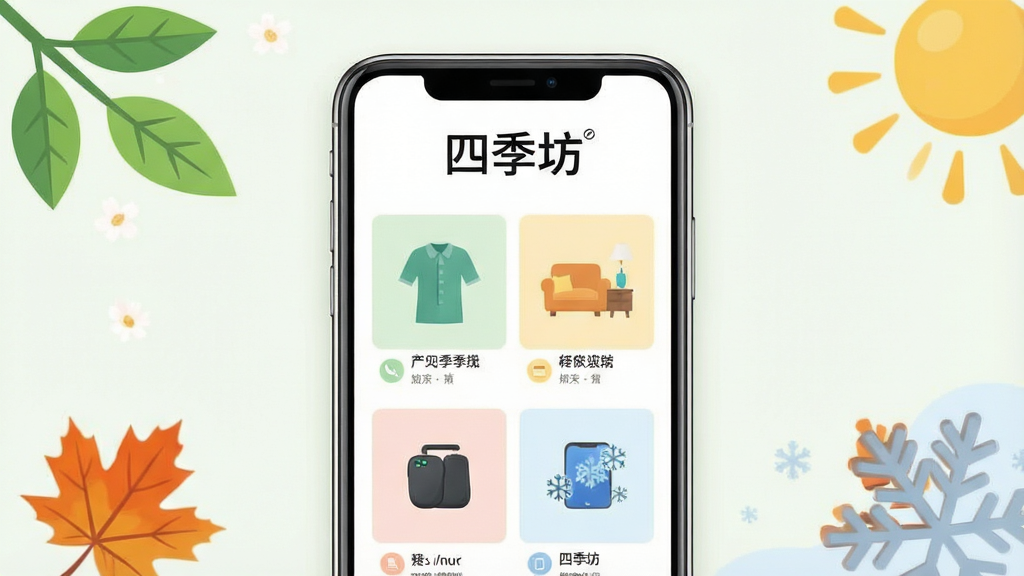 һ��չʾ�ļ���App���Ľ���ĸ���ͼ������������һ���ִ���ʮ��������ֻ����ֻ���Ļ����ʾ���ļ�������ҳ�������С��ļ����������ֵ�Logo��ҳ�沼������������Ʒ���񣬰������Ρ��Ҿӡ�����ȷ���ͼ�꣬������ǳɫϵ���е��ŵ��ļ�Ԫ�ص�׺�����紺�����Ҷ����������⡢����ķ�Ҷ�������ѩ�����������������죬��ƽ����ƣ����ʸɾ��������޶�������Ԫ��