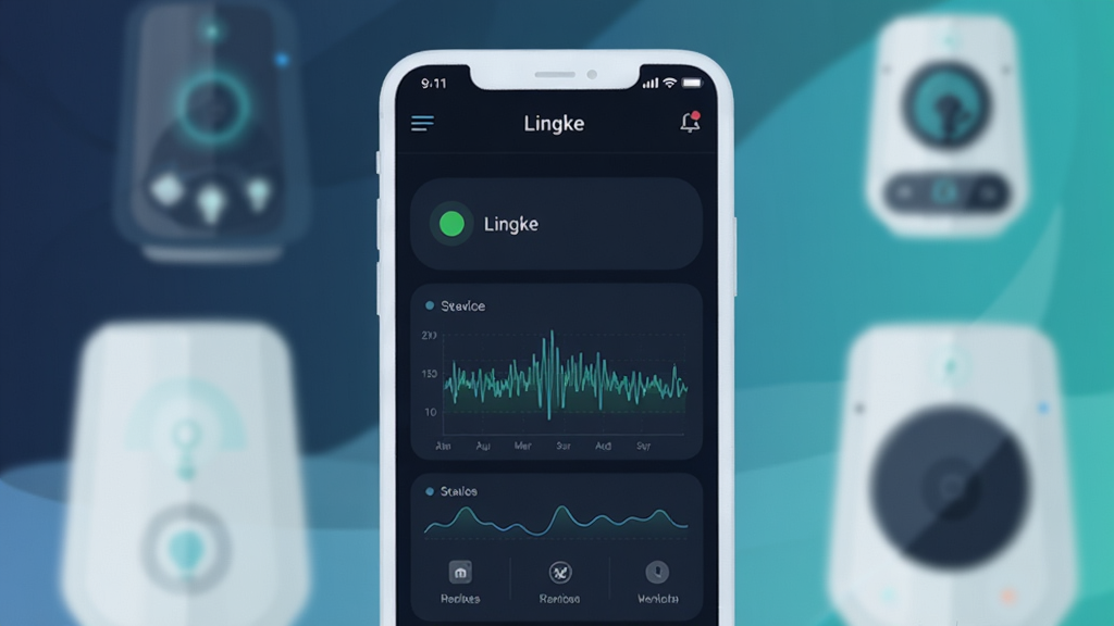 һ��չʾ Lingke ��������������ֲ廭�����������Ǽ����ֻ���Ļ����Ļ����ʾ�� Lingke ����ɫģʽ���棬���豸����״ָ̬ʾ�ƺͲ�������ͼ��������ģ�������ܼҾ��豸���ƣ�����ִ���ƽ��ɫ������������ɫΪ����ϸ�ڸɾ��������������޶���Ԫ��