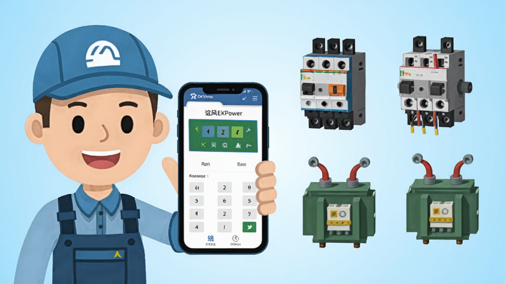 һ�ű�ƽ�����Ĳ廭�����������һ����ͨ�繤���������ֻ����ֻ���Ļ����ʾ�����EKPower�ĵ���������棬�Ҳ�Ư���Ŷ�·�����Ӵ�������ѹ���ȵ���Ԫ���ļ�ʻ�ͼ�꣬������ǳ��ɫ���䣬����ɫ�����죬���ʸɾ��޶���Ԫ��